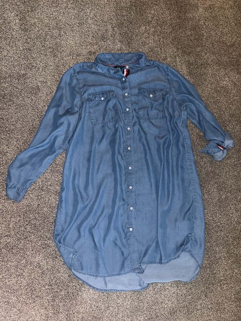 Tommy Hilfiger Women's Long Sleeve Denim Shirt Dress Size XL
